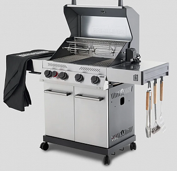 Газовый грилль Primeliner S Class (стальной) комплектация DELUX (инстументы, чехол, вертел, планча)